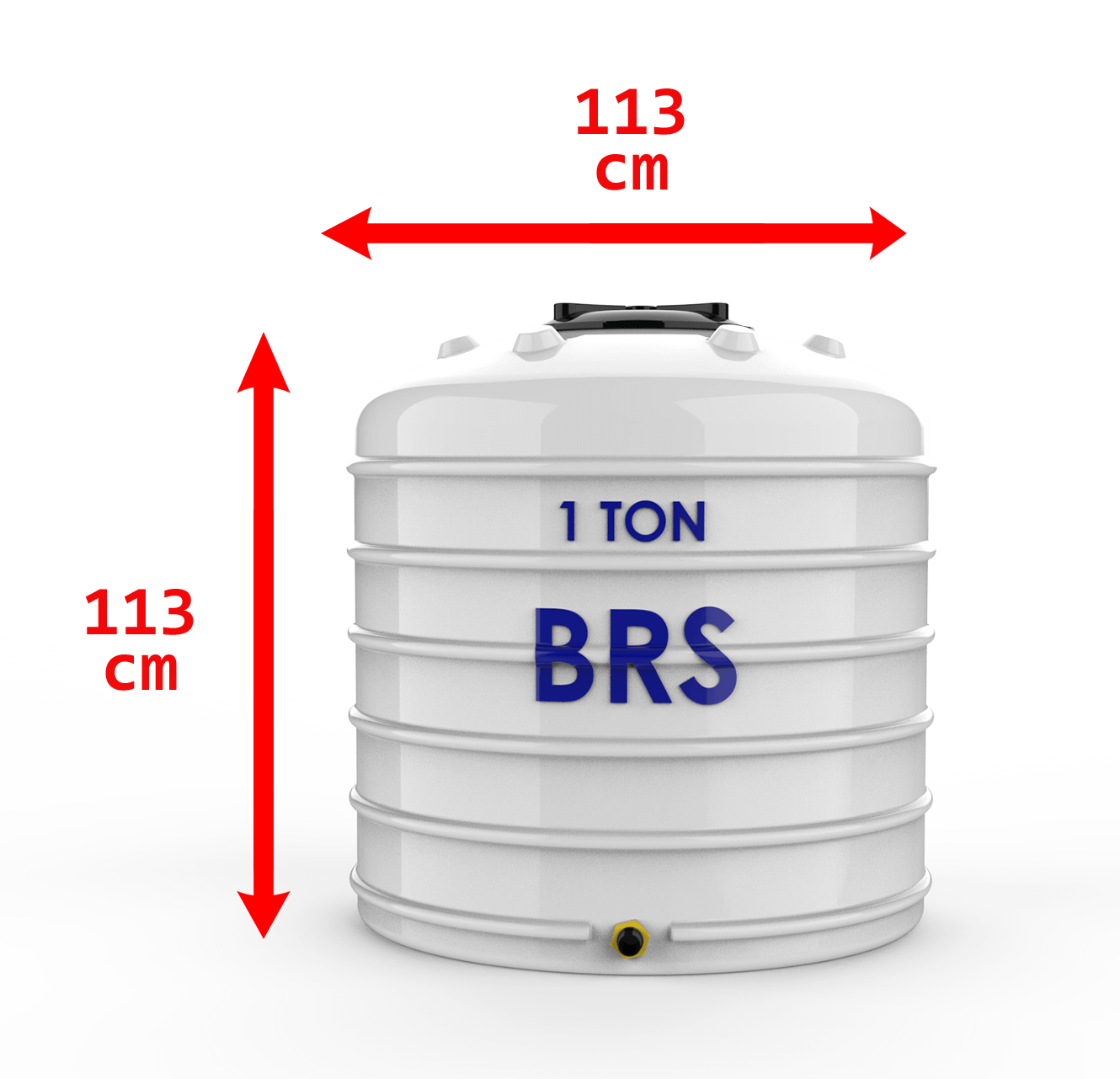 1 Tons White Plastic Water Tank