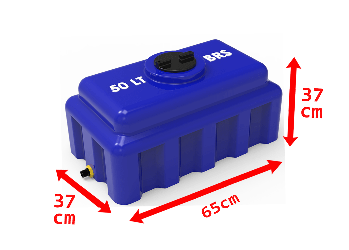 50 Liter Flat Blue Plastic Water Tank